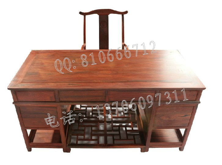 老挝大红酸枝办公桌