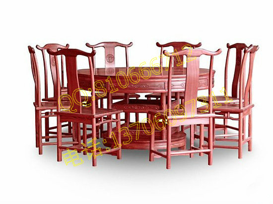红酸枝圆形餐桌