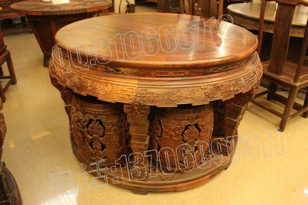 老挝大红酸枝∮圆鼓桌
