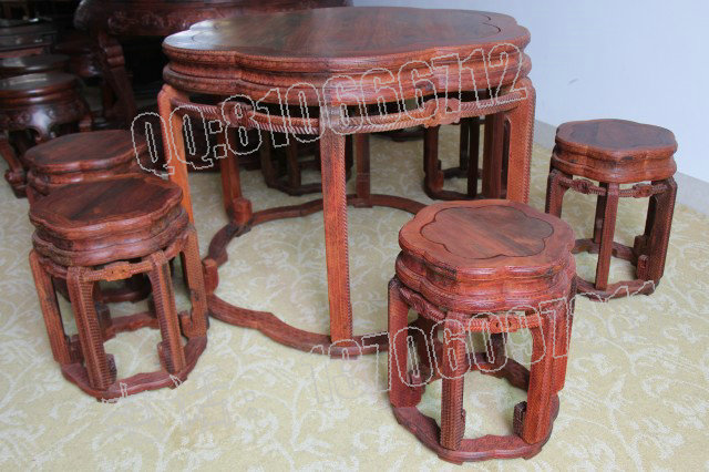老挝大红酸枝梅花桌